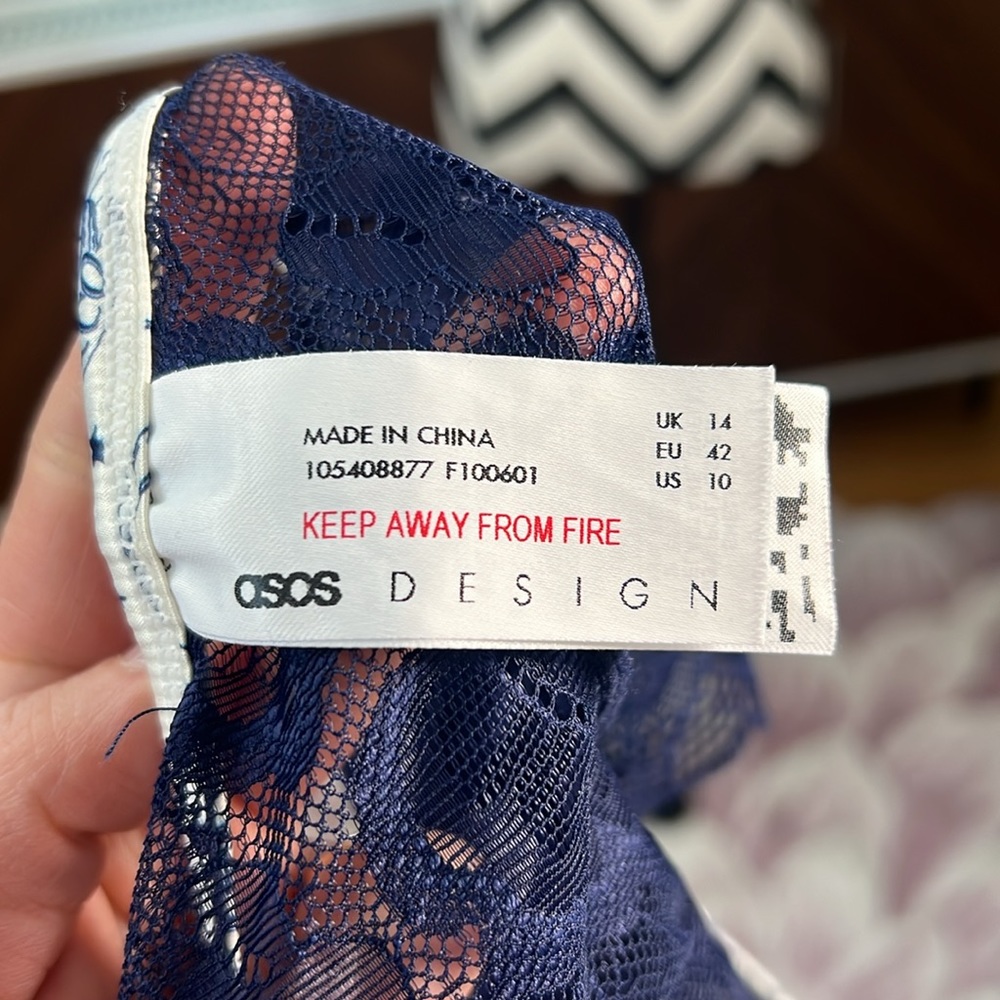 ASOS Design Celestial Print Satin Triangle Bra & High-Waist Briefs Set - Picture 13 of 14
